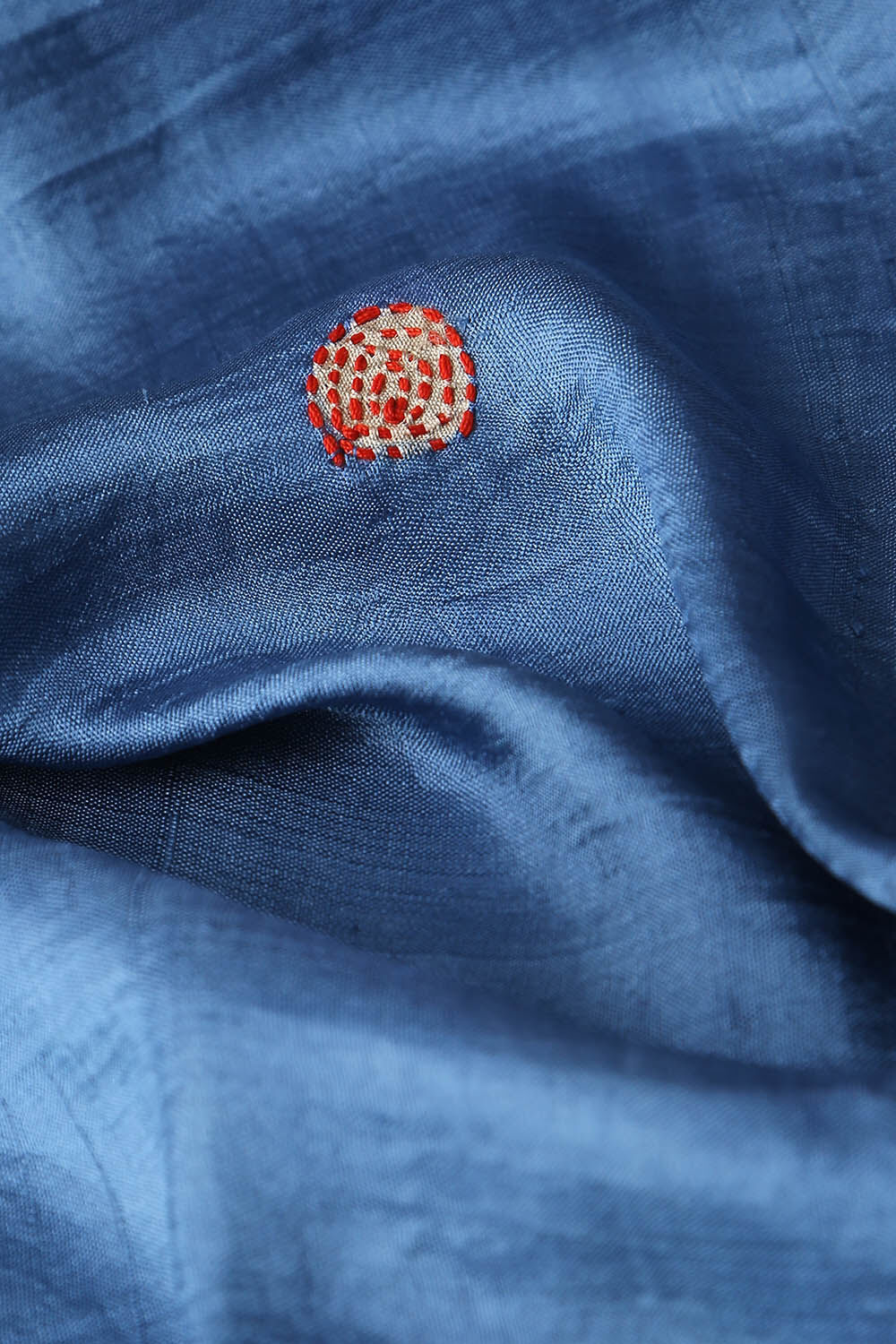 Blue Pure Silk Hand Painted Saree image number null