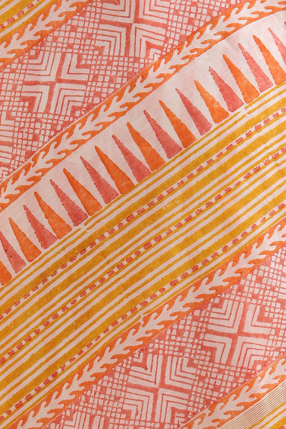 Light Orange Pure Silk Cotton Shibori Saree image number null