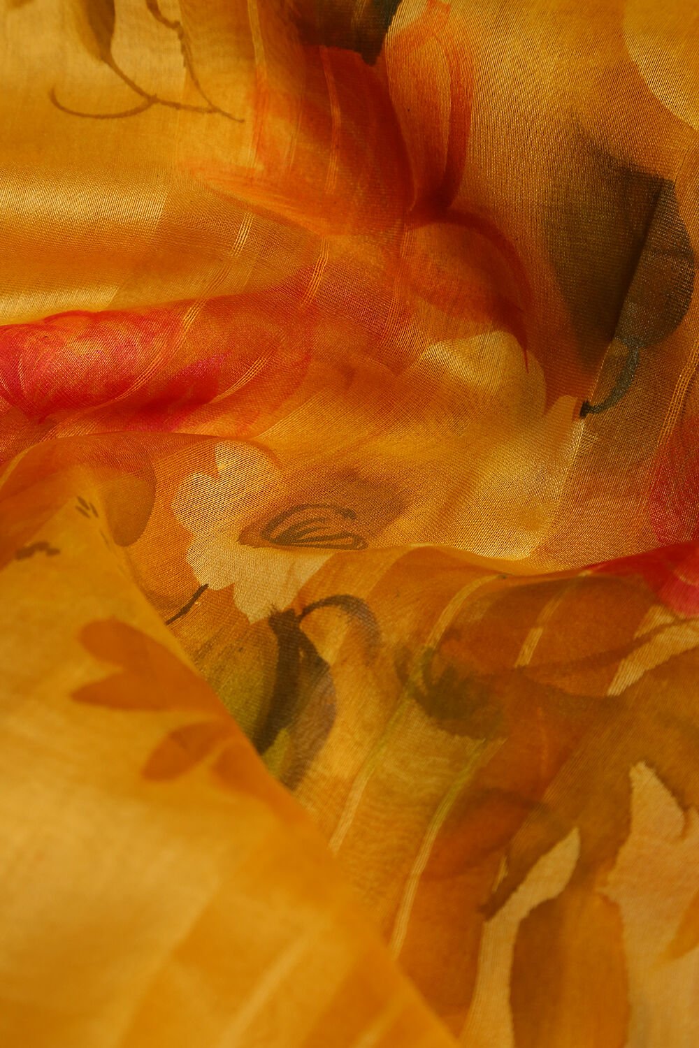 Yellow Pure Silk Cotton Suit Set image number null