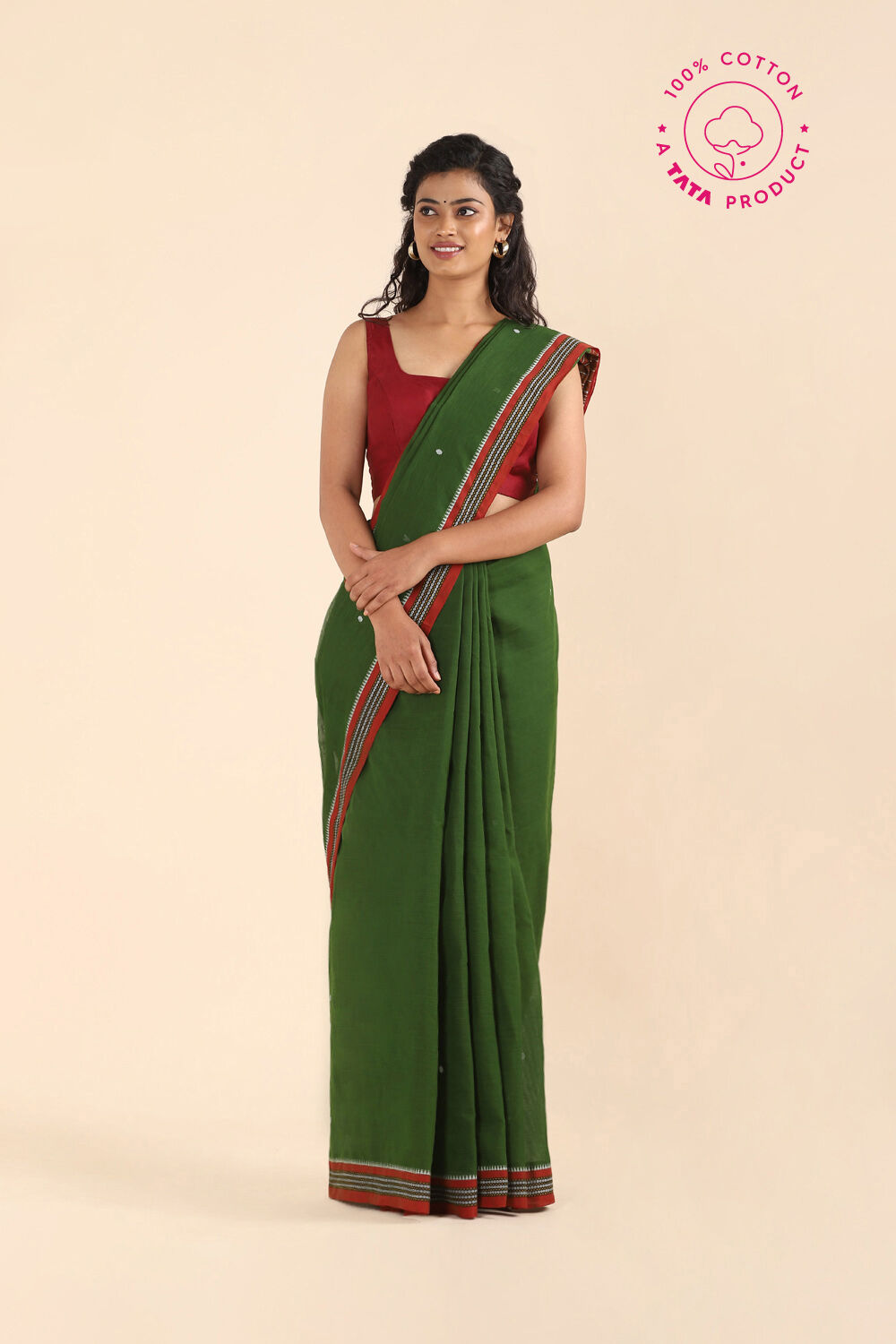 Green Pure Cotton Odissa Ikat Saree image number null