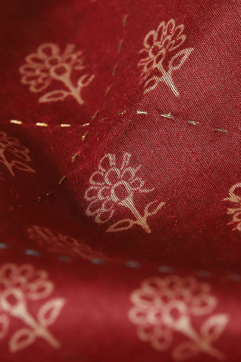 Red Pure Tussar Printed Saree image number null