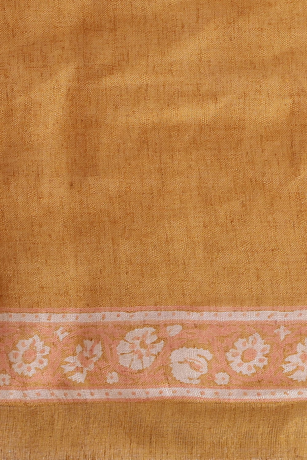Orange Pure Linen Printed Saree image number null