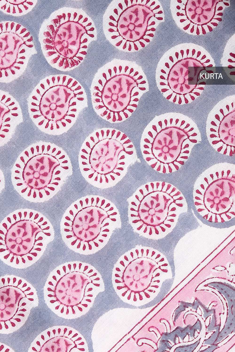 Light Pink Block Printed Cotton Suit image number null