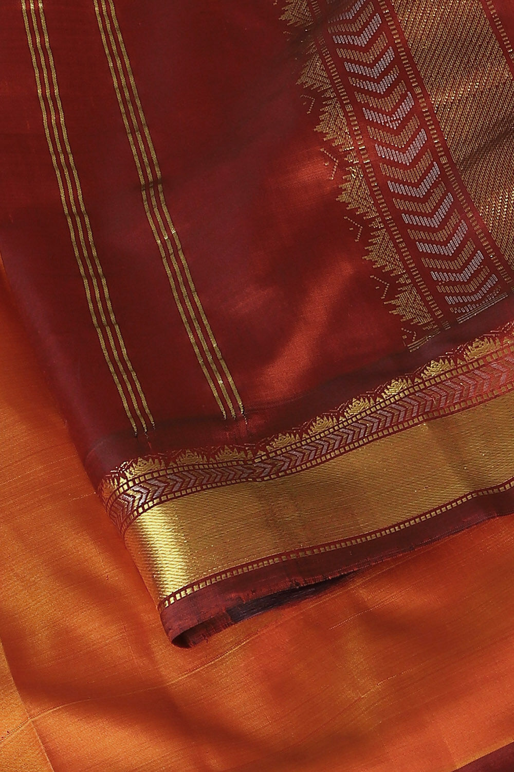 Orange Pure Silk Kanjivaram Saree image number null