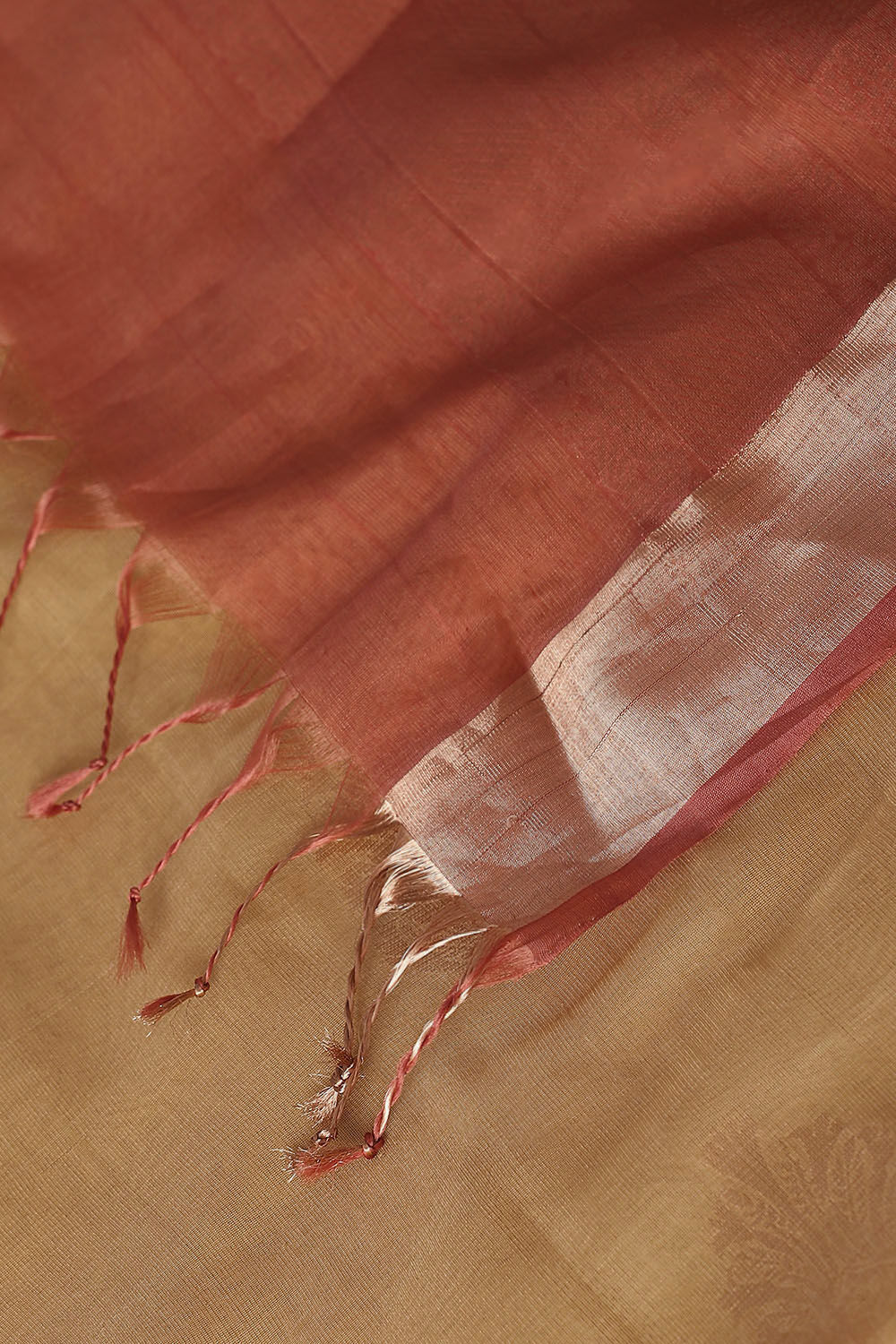 Beige Pure Silk Cotton South Saree image number null