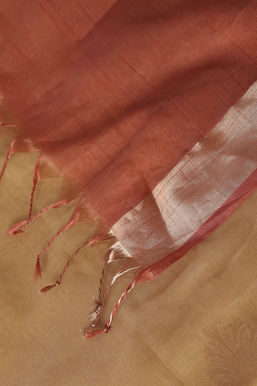 Beige Pure Silk Cotton South Saree image number null