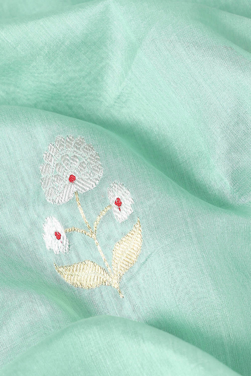 Light Blue Pure Silk Cotton Chanderi Saree image number null
