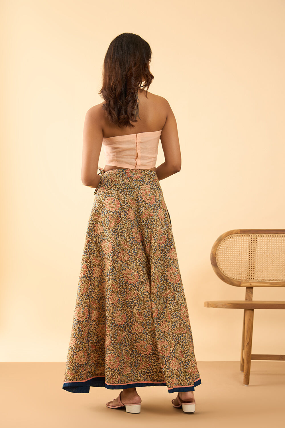 Blue Kalamkari Pure Cotton Ethnic Skirt image number null