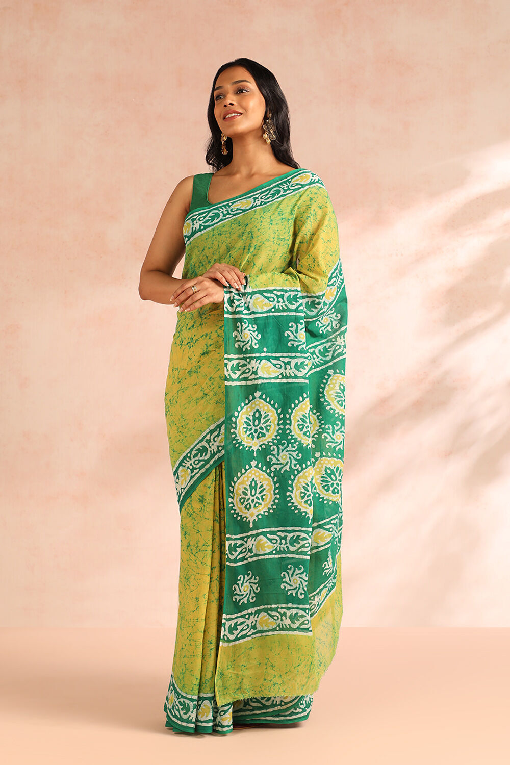 Yellow Ujjain Pure Cotton Printed Saree image number null