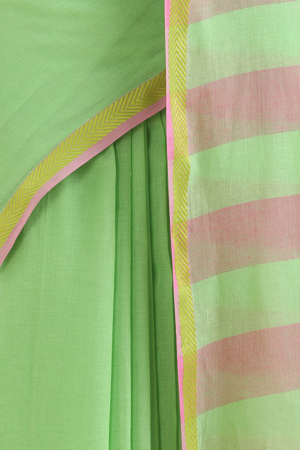 Light Green Pure Cotton Bengal Saree image number null