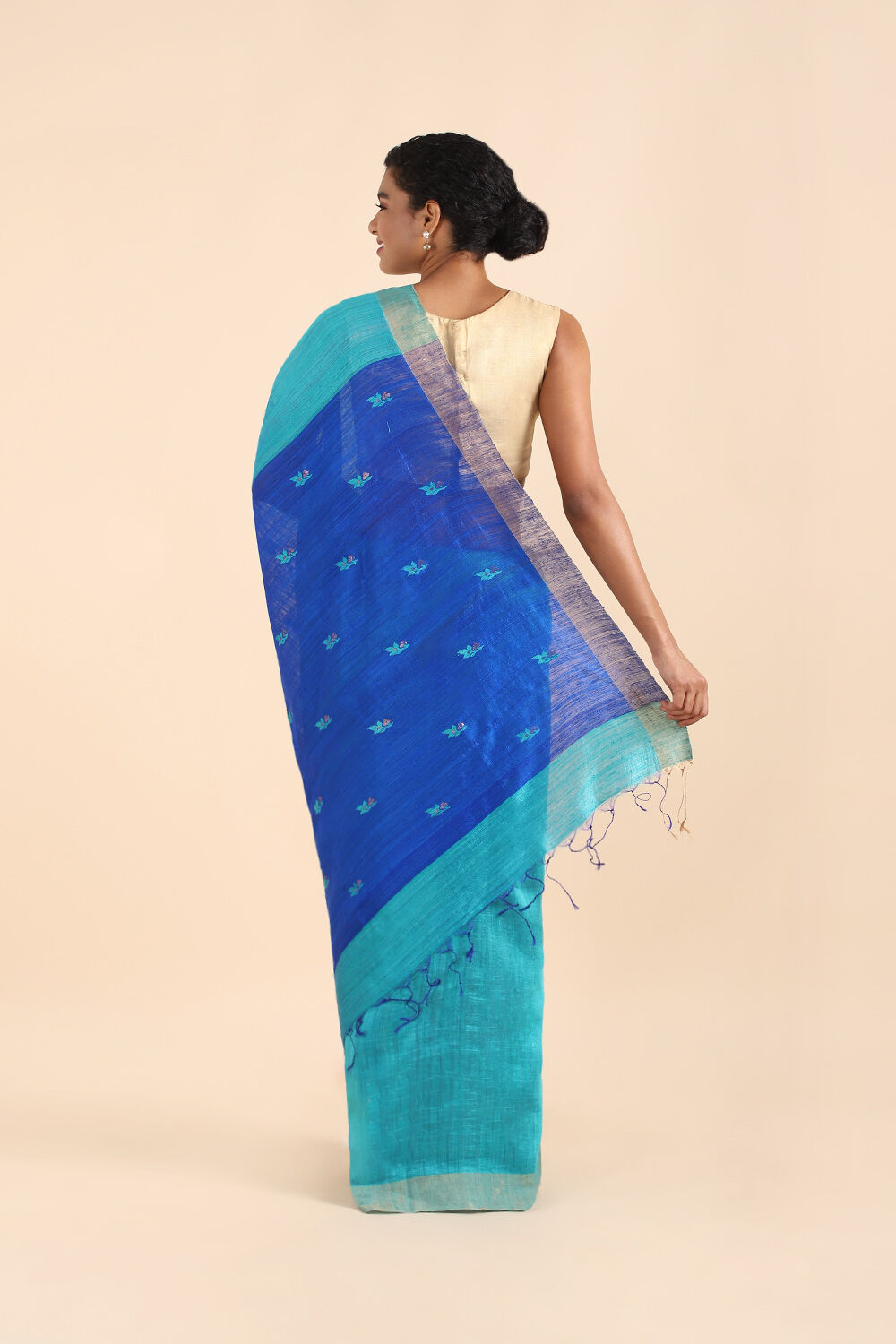 Blue Pure Silk Vanya Bengal Saree image number null