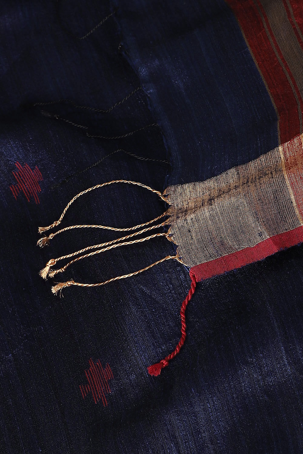 Dark Blue Pure Silk Vanya Jamdani Saree image number null