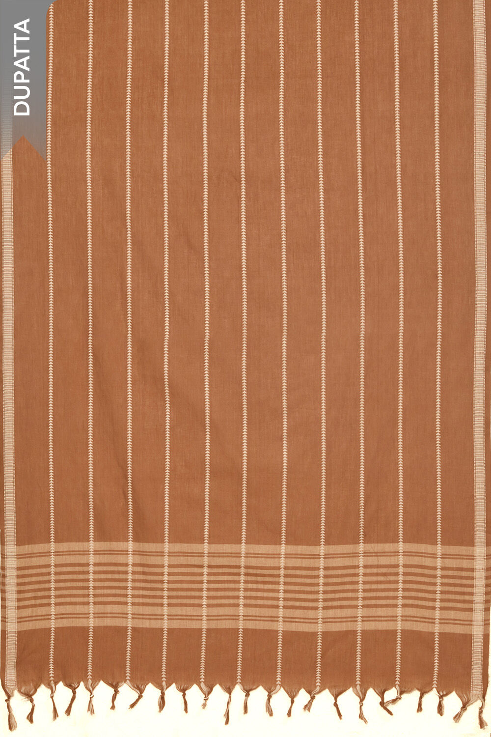 Brown Woven Pure Cotton Unstitched Suit Set image number null