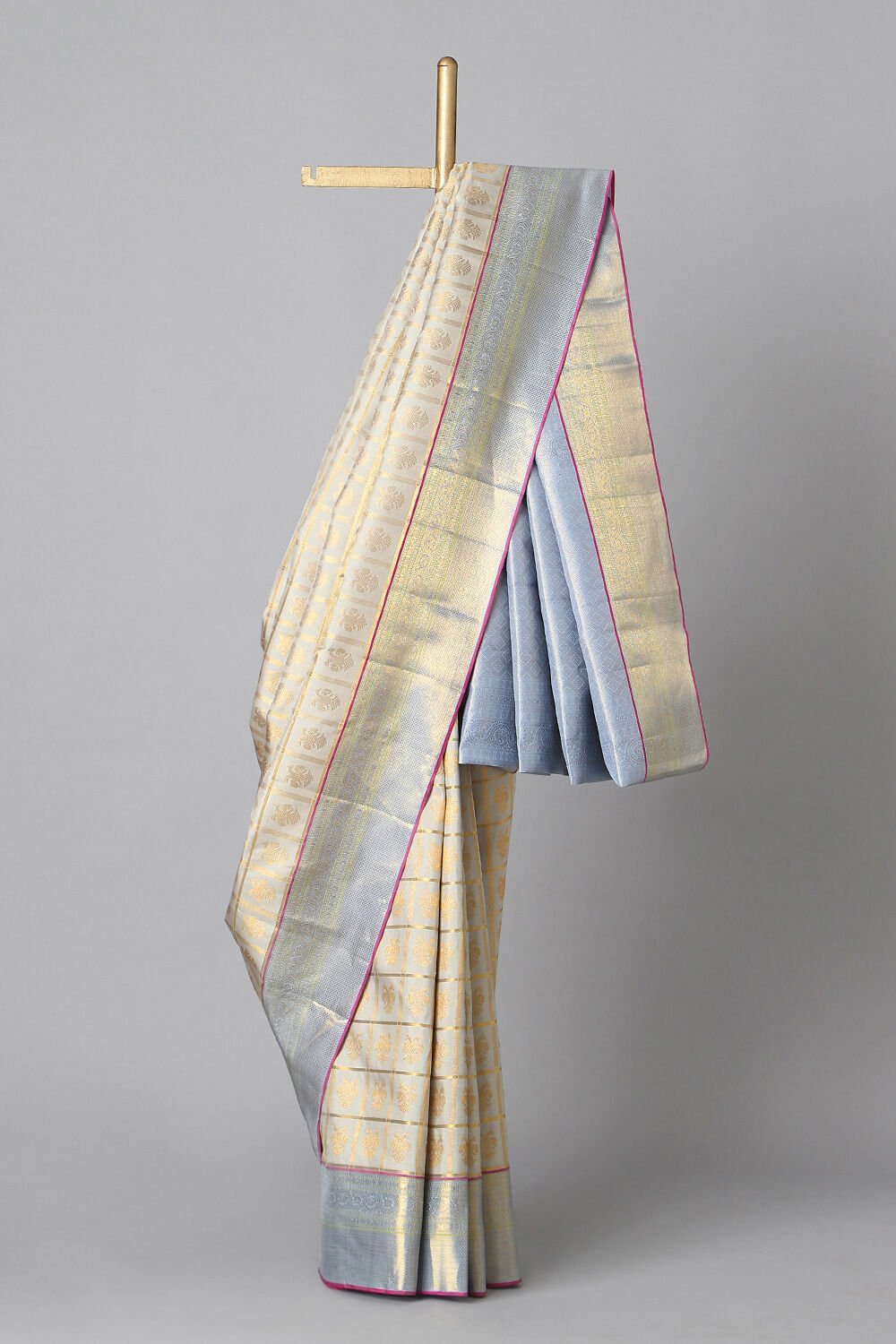 Grey Pure Silk Kanjivaram Saree image number null