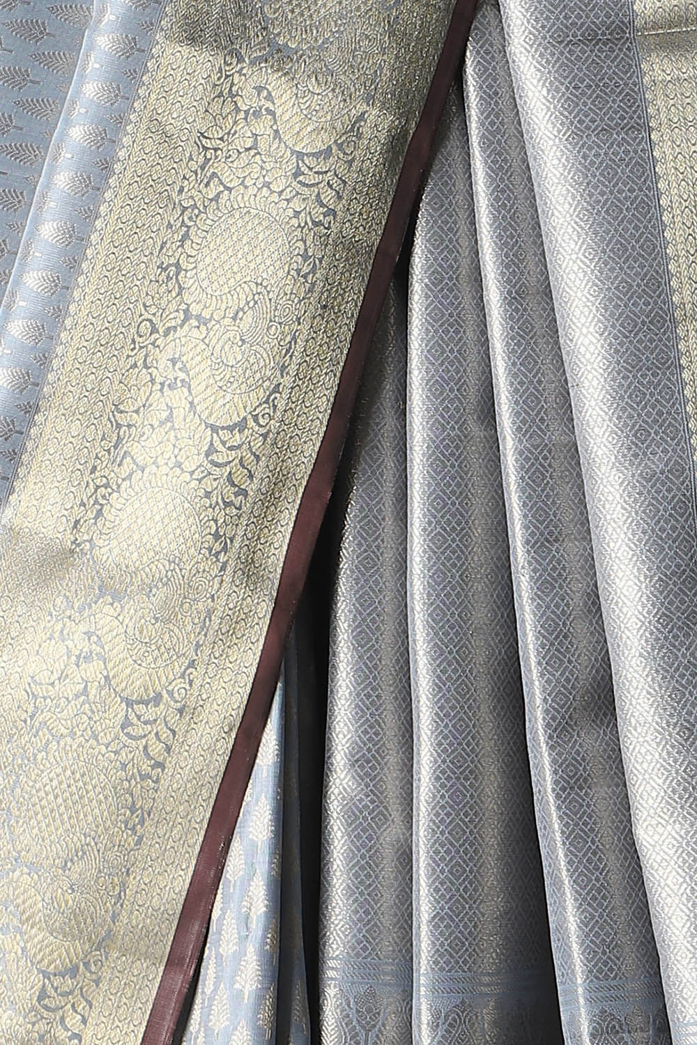 Grey Pure Silk Kanjivaram Saree image number null