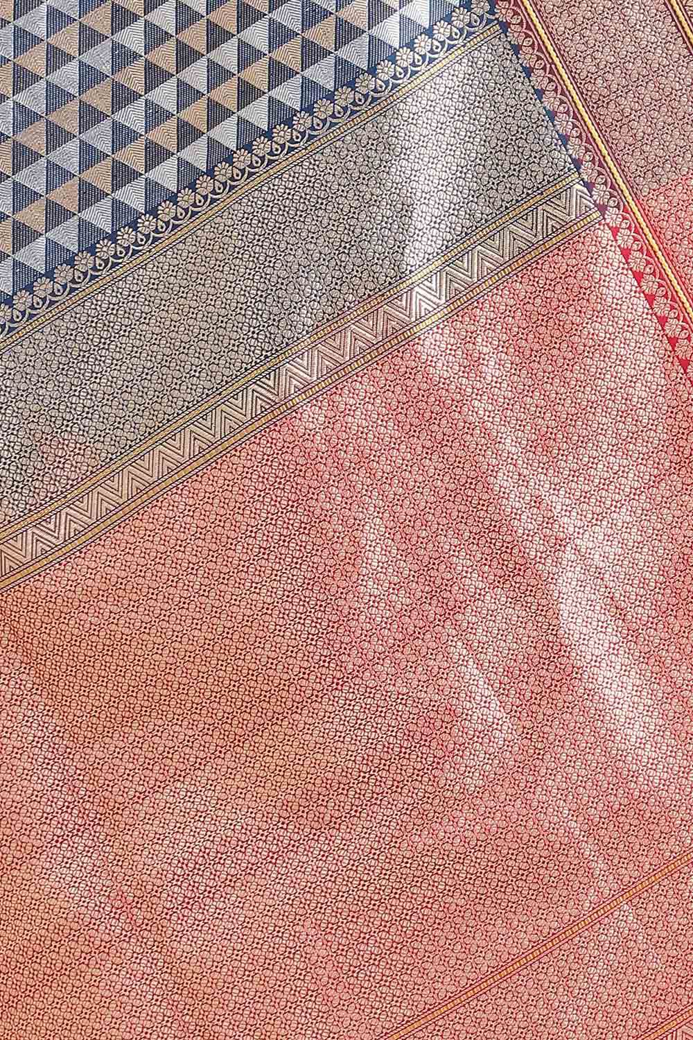 Dark Blue Pure Silk Banarasi Brocade Saree image number null