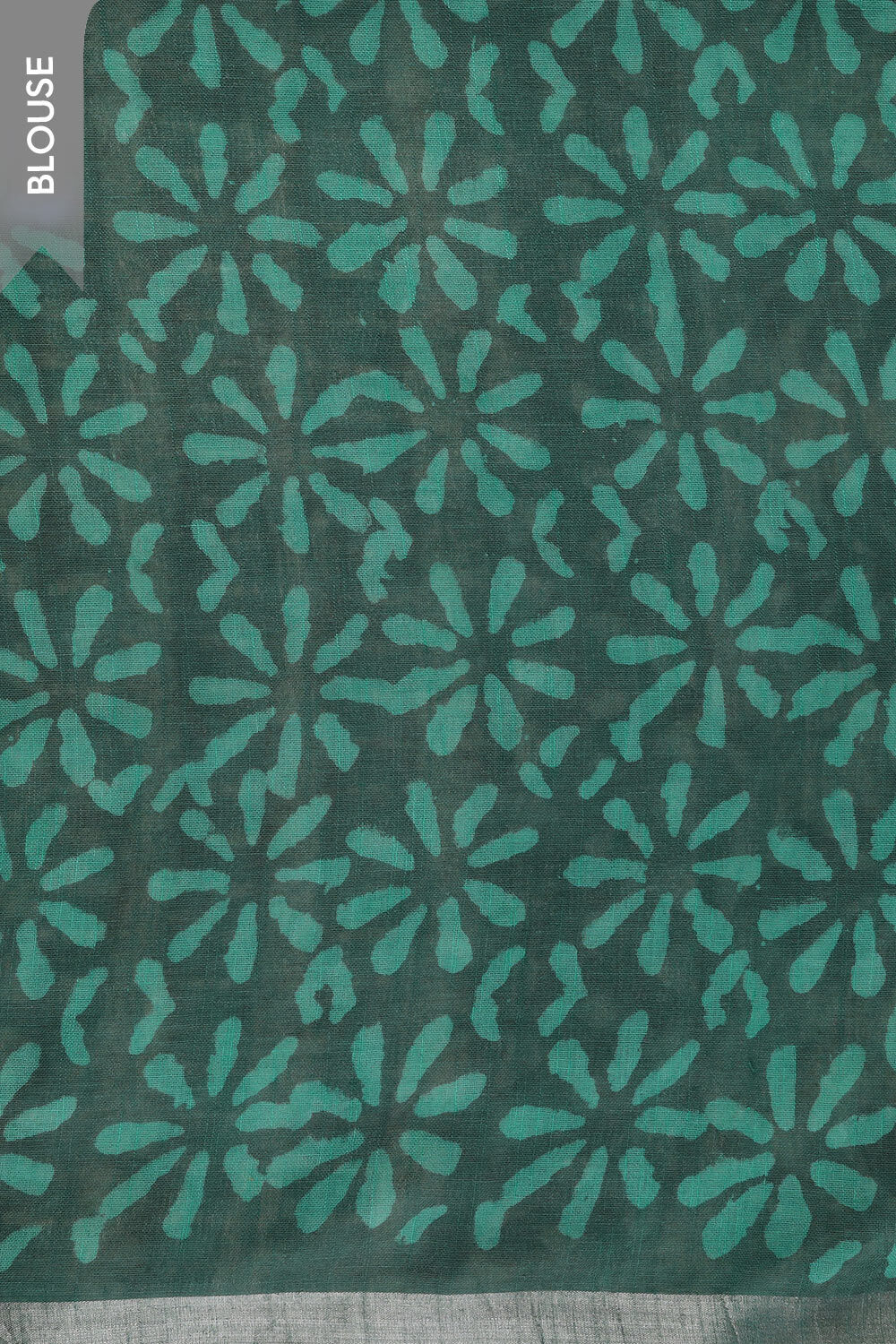 Green Cotton Viscose Contemporary Block Printed Saree image number null