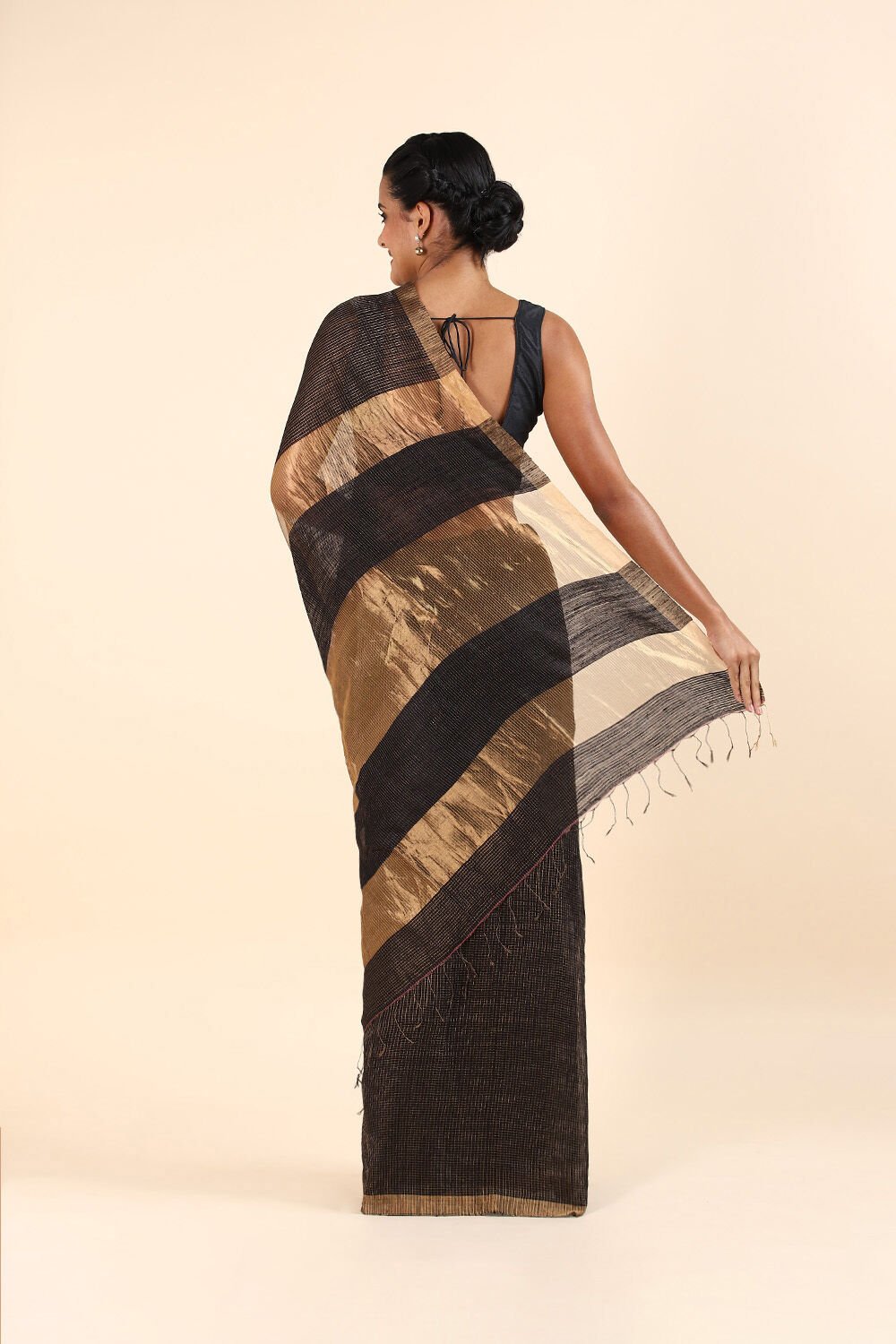 Black Pure Silk Vanya Bengal Saree image number null