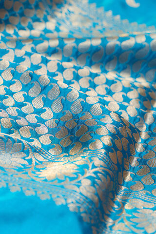 Blue Silk Viscose Cutwork Banaras  Saree thumbnail image number null