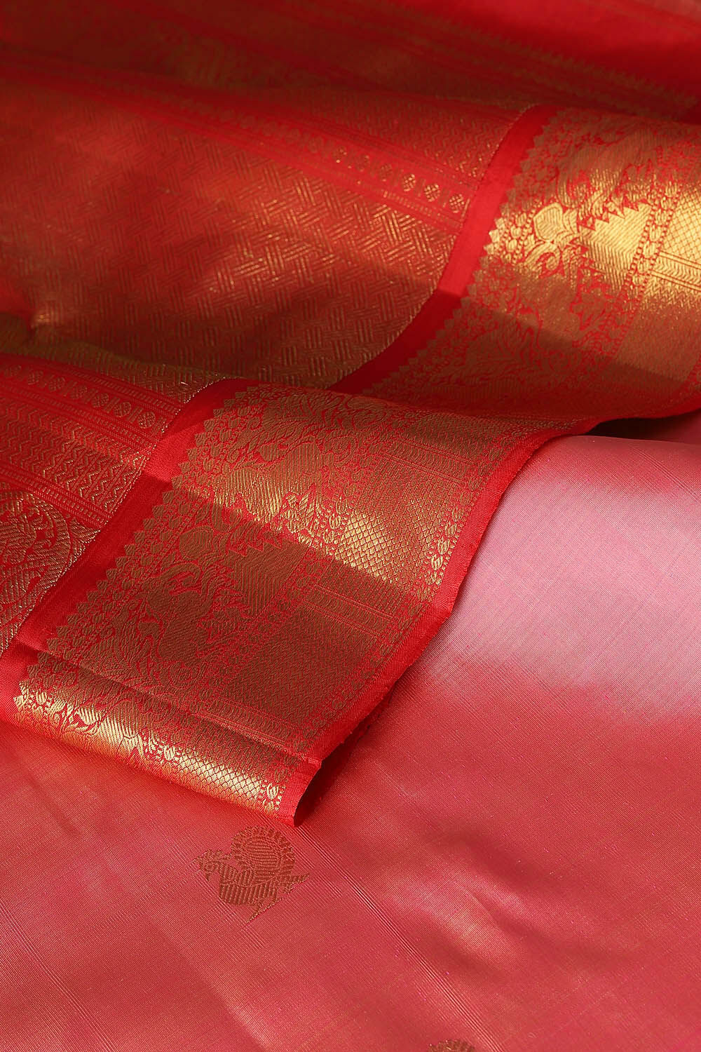 Light Pink Pure Silk Kanjivaram Saree image number null