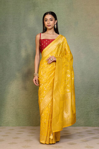 Yellow Woven Pure Viscose Saree thumbnail image number null