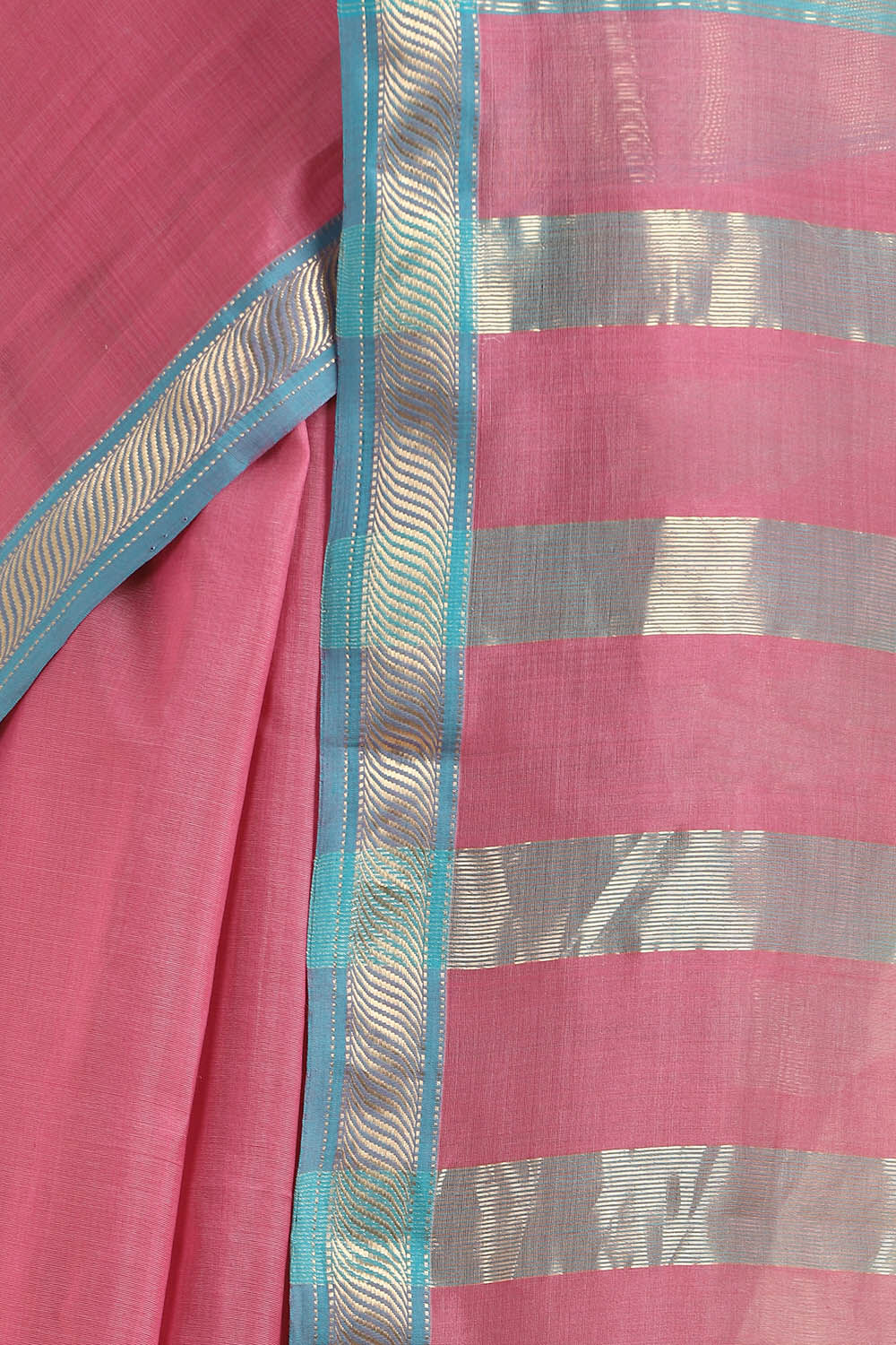 Dark Pink Pure Silk Cotton Maheswari Saree image number null