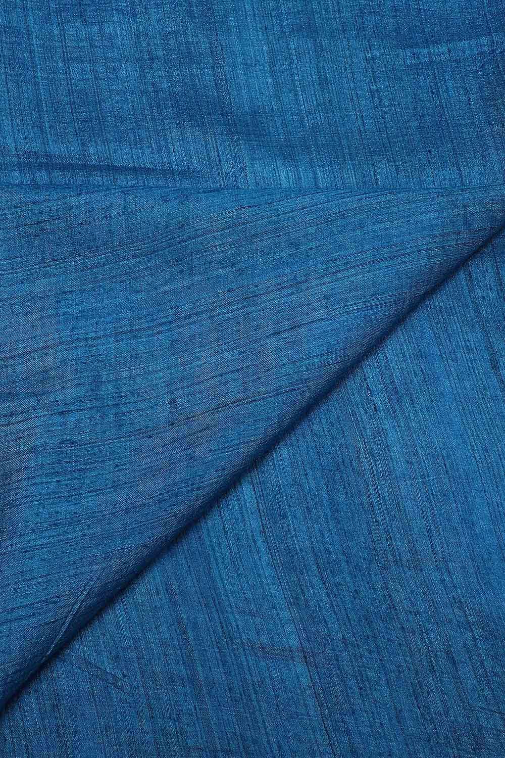 Blue Pure Silk Tussar Jamdani Saree image number null