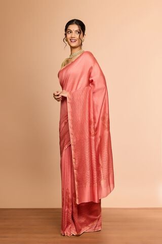 Light Pink Rajasthan Pure Silk Cotton Printed Sanganeri Saree thumbnail image number null