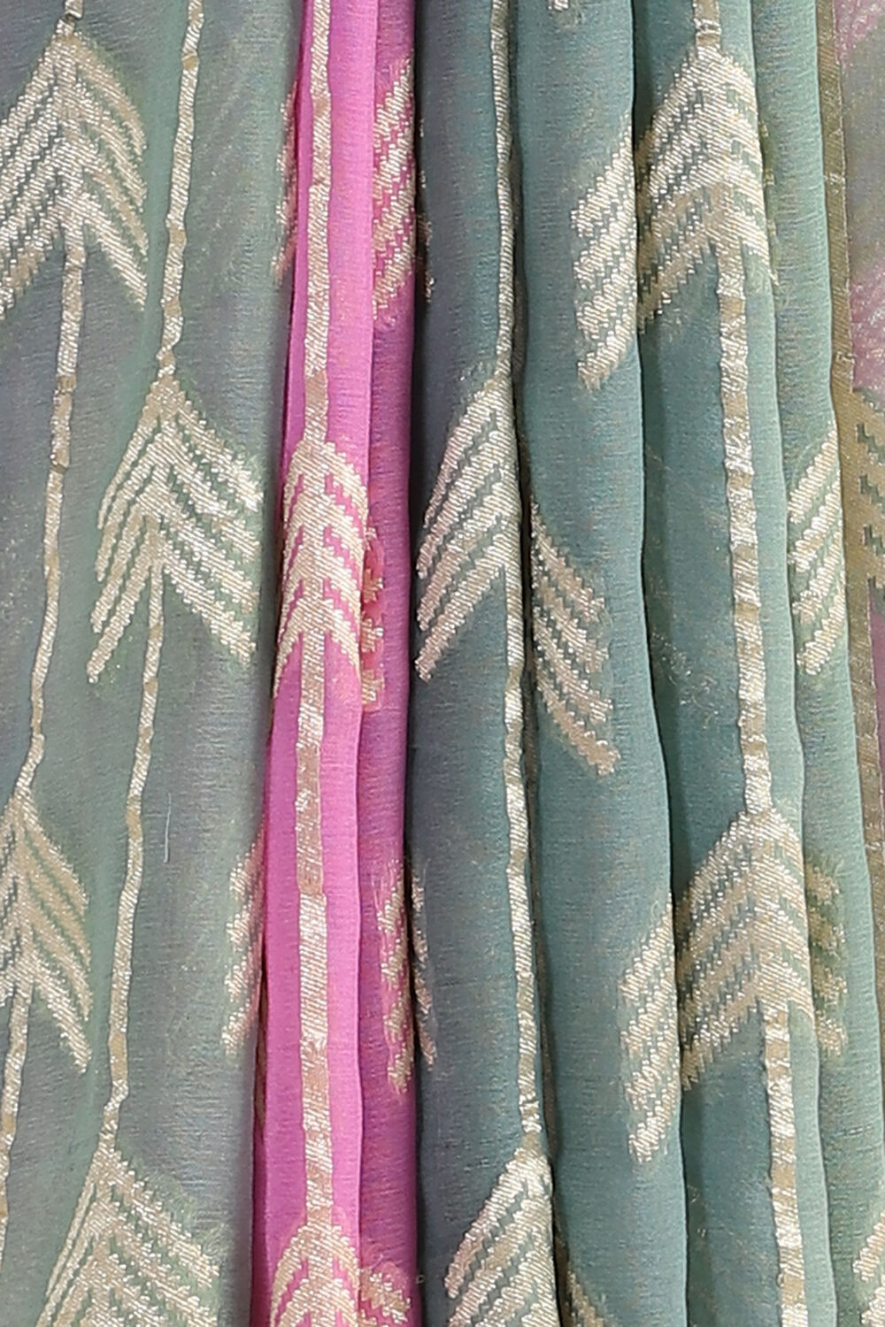 Grey Handwoven Banarasi Pure Georgette Saree image number null
