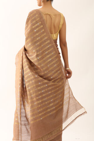 Brown Chattisgarh Pure Silk Tissue Woven Saree thumbnail image number null