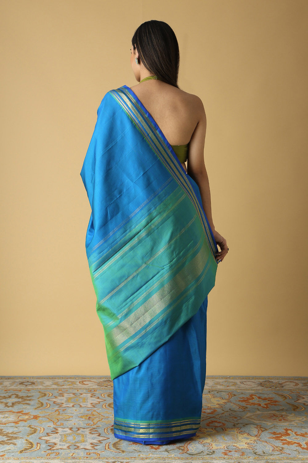 Blue Pure Silk Kanjivaram Saree image number null