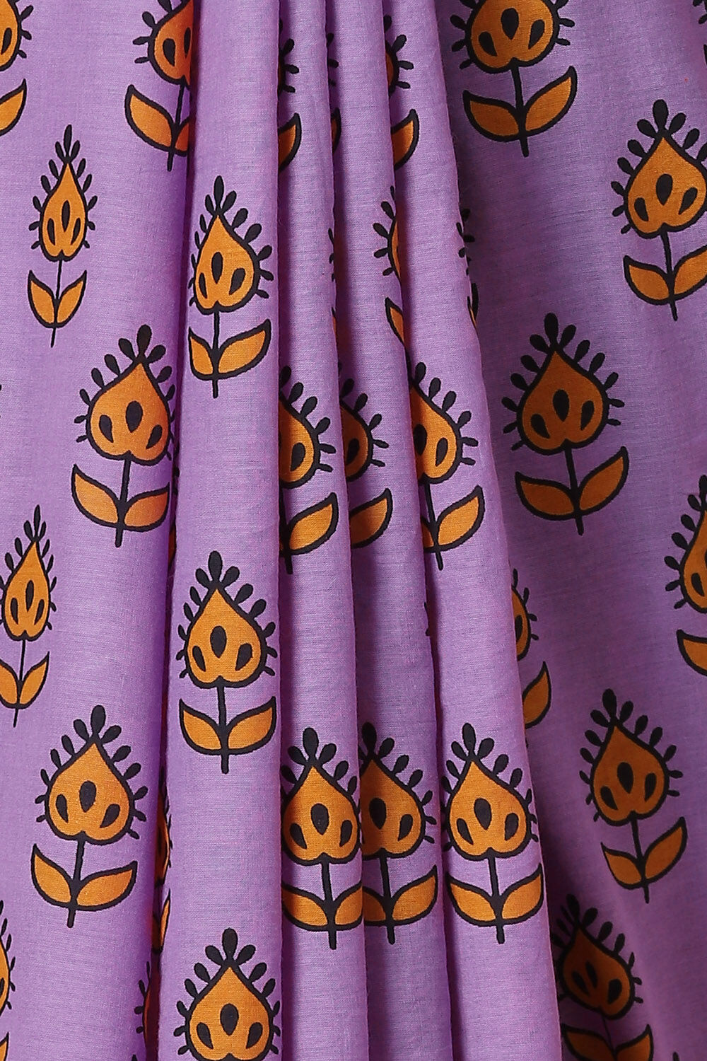 Light Pure Violet Cotton Printed Saree image number null