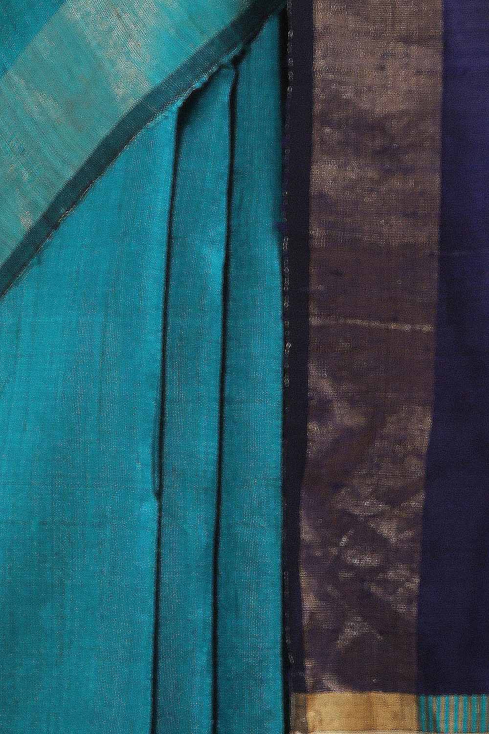 Green Pure Tussar Silk Bhagalpuri Saree image number null