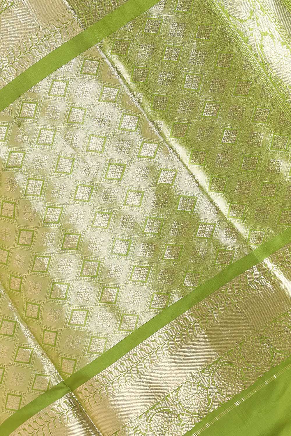 Green Pure Silk Banarasi Saree image number null
