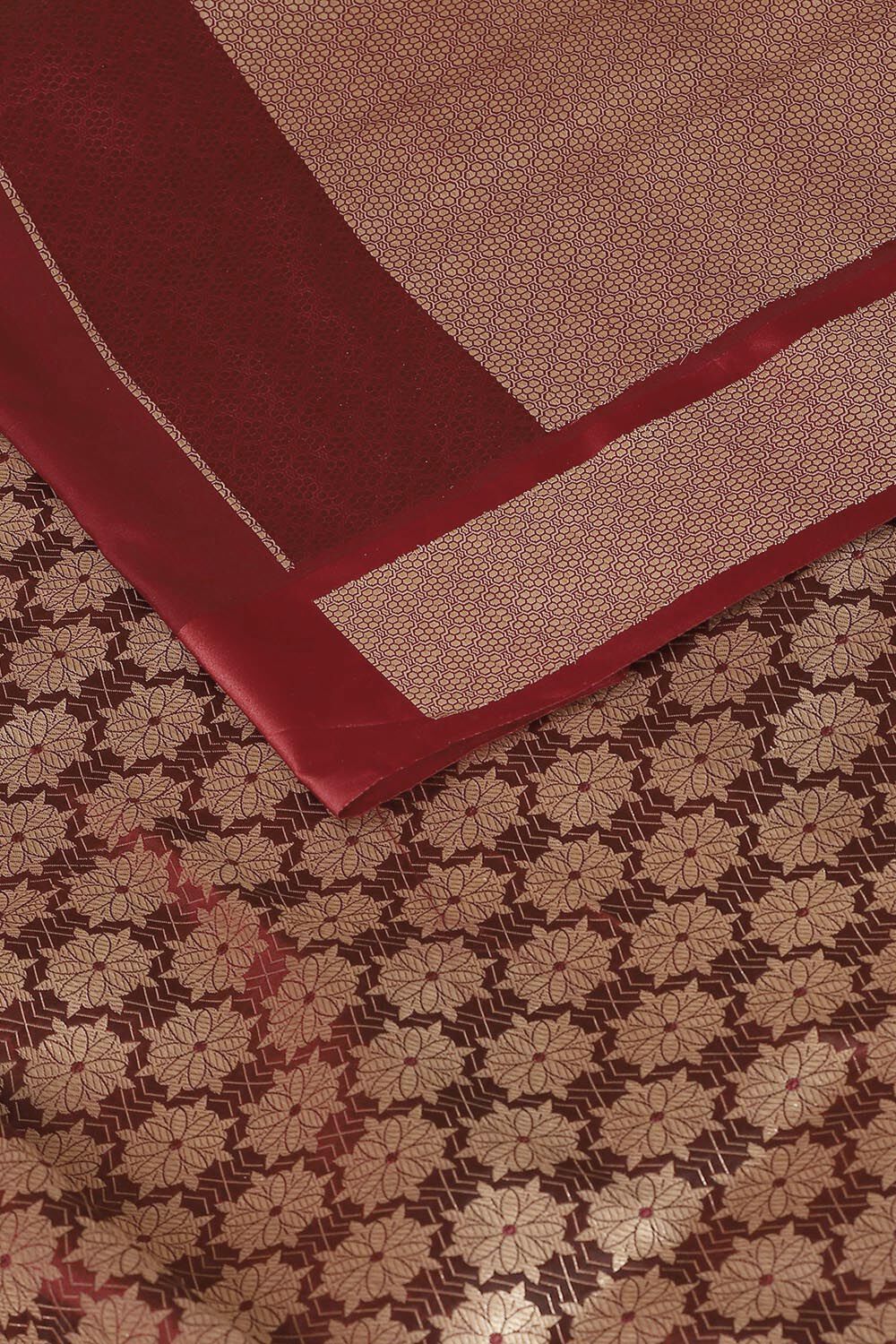 Red Pure Silk Banarasi Brocade Saree image number null