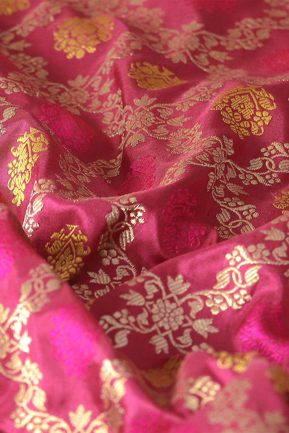 Dark Pink Pure Silk Banarasi Saree image number null