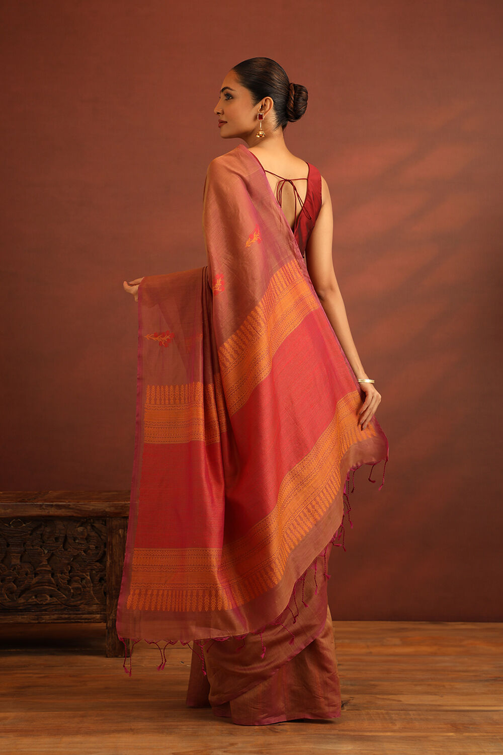 Purple South Pure Silk Cotton Woven Saree image number null