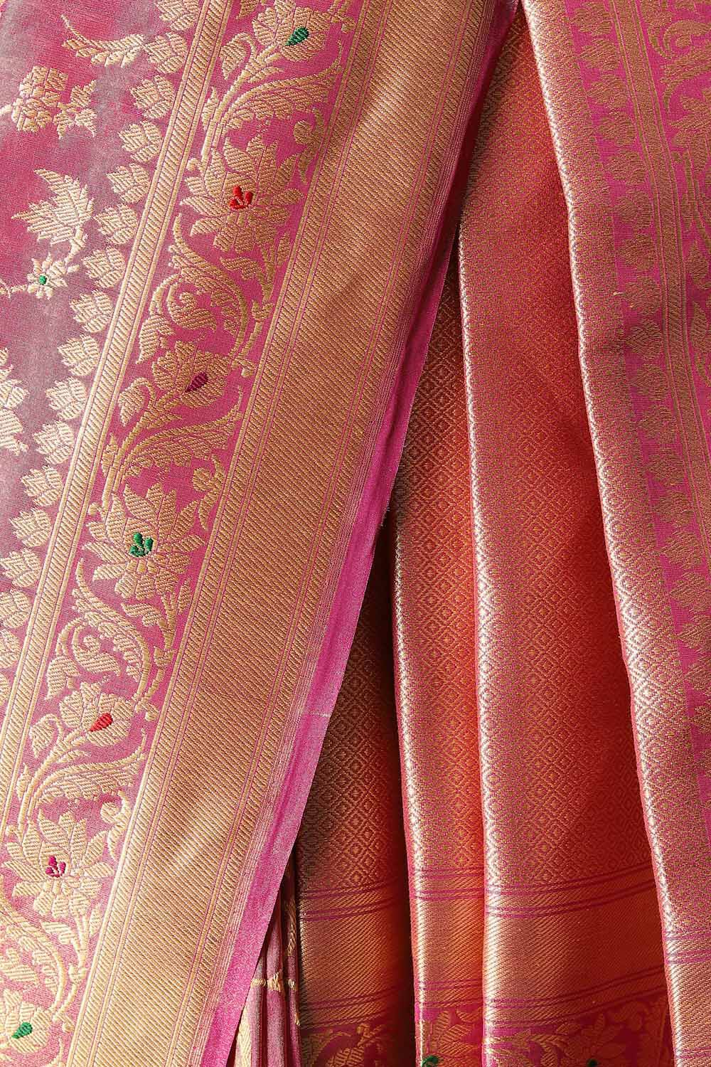 Pink Pure Tissue Silk Banarasi Saree image number null