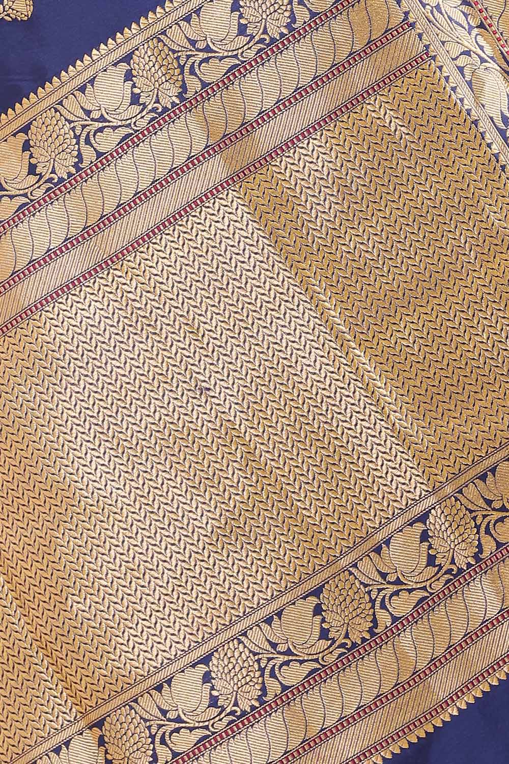 Blue Pure Silk Banarasi Saree image number null
