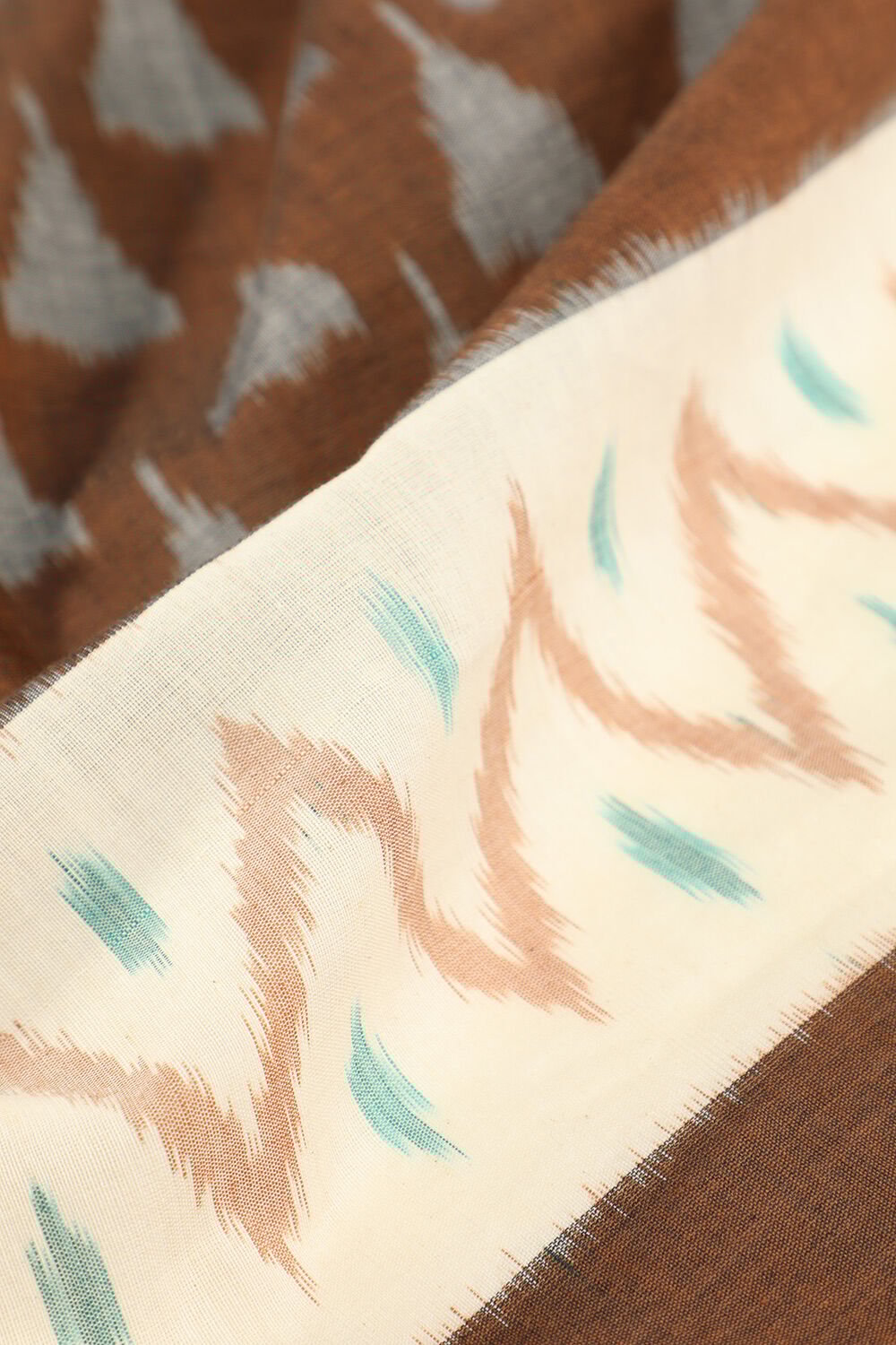 Brown Pure Cotton Pochampalli Ikat Saree image number null