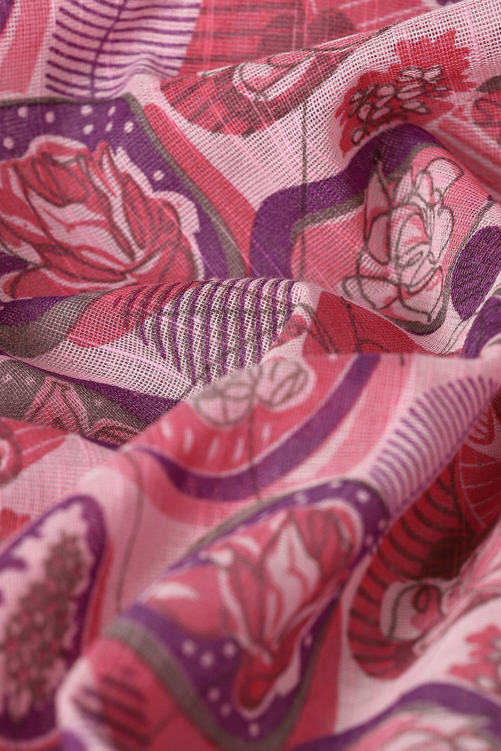 Pink Pure Cotton Printed Saree image number null