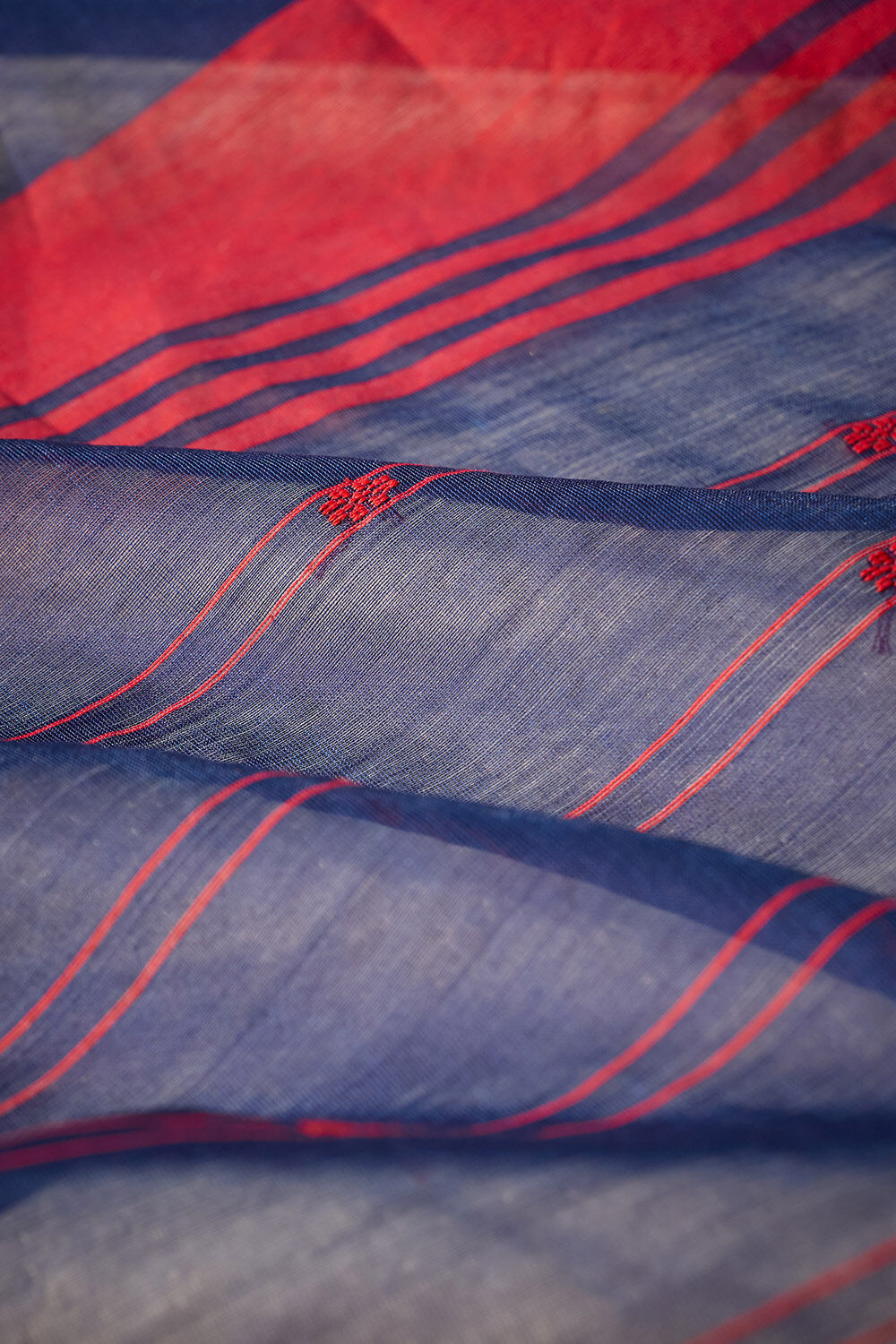 Dark Blue Woven Pure Silk Cotton Chanderi Saree image number null