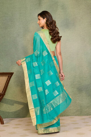Blue Woven Pure Silk Cotton Chanderi Saree thumbnail image number null