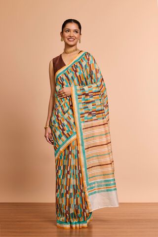 Multi Screen Printed Pure Silk Cotton Saree thumbnail image number null