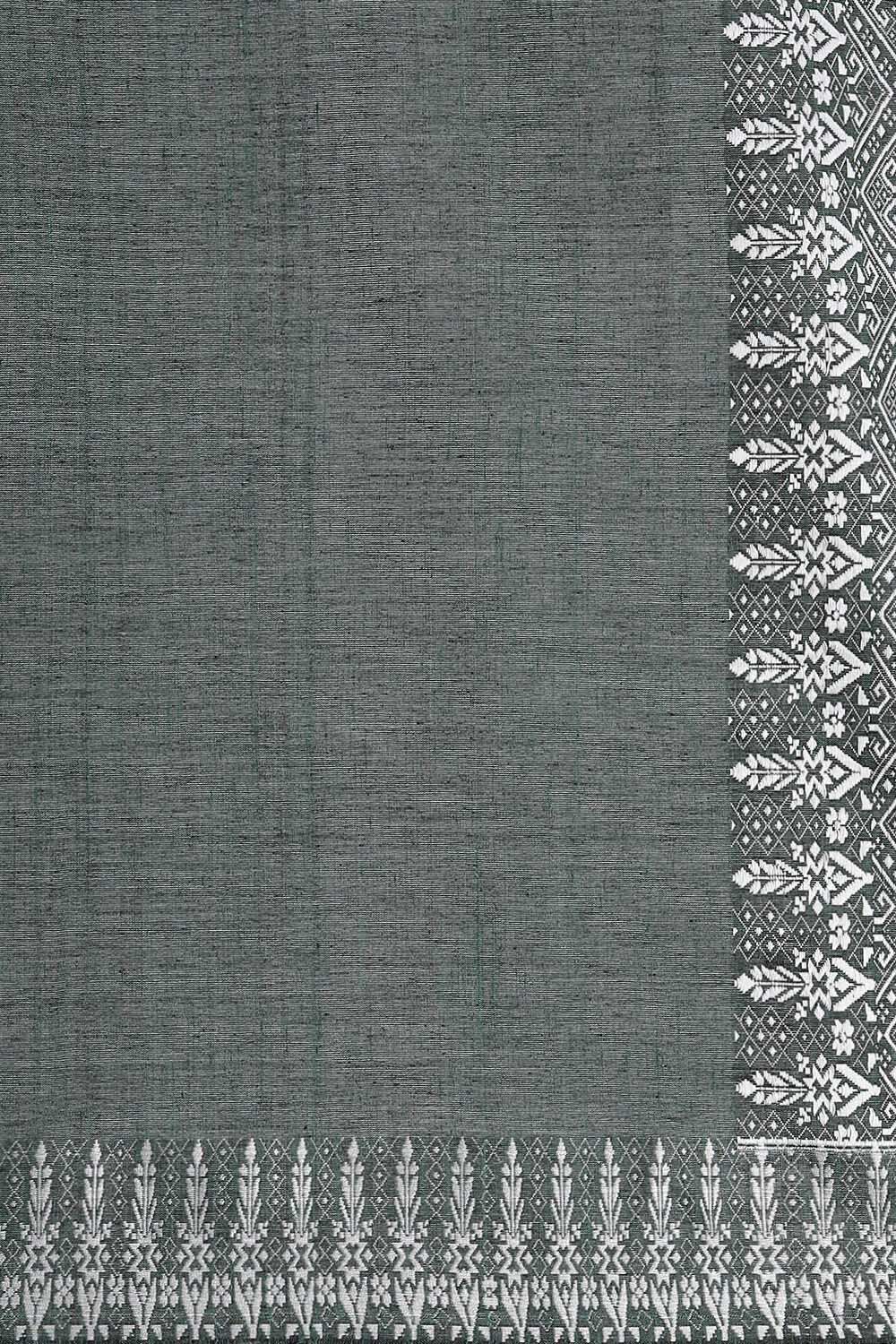 Dark Green Modal Eri Assam Saree image number null