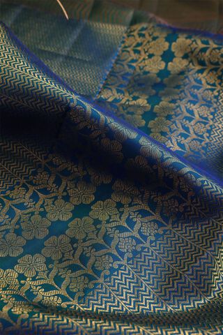 Dark Blue Kanjivaram Silk Saree thumbnail image number null