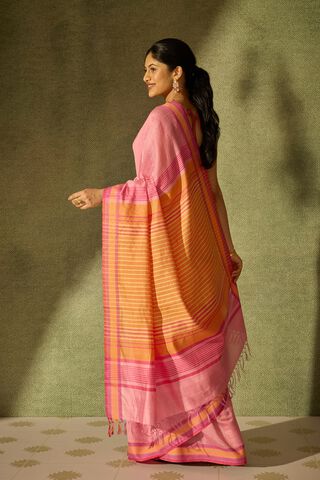 Pink Bhagalpur Woven Silk Viscose Saree thumbnail image number null