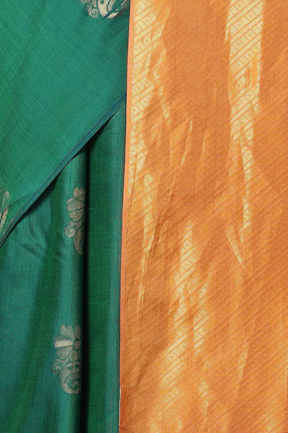 Green Pure Silk Tencel South Saree image number null