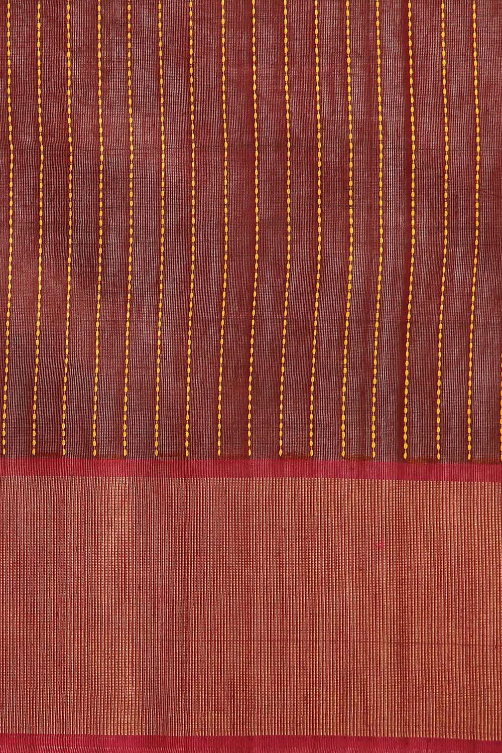 Dark Red Pure Tussar Silk Bhagalpuri Saree image number null