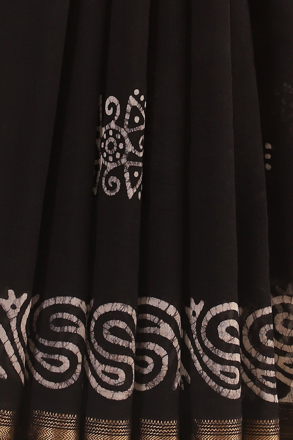 Black Pure Silk Cotton Batik Saree image number null